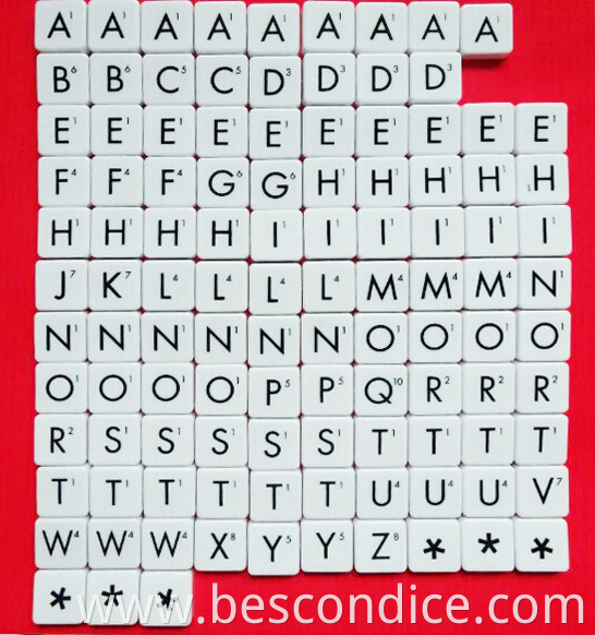 110pcs English vintage letter plastic scrabble game tiles